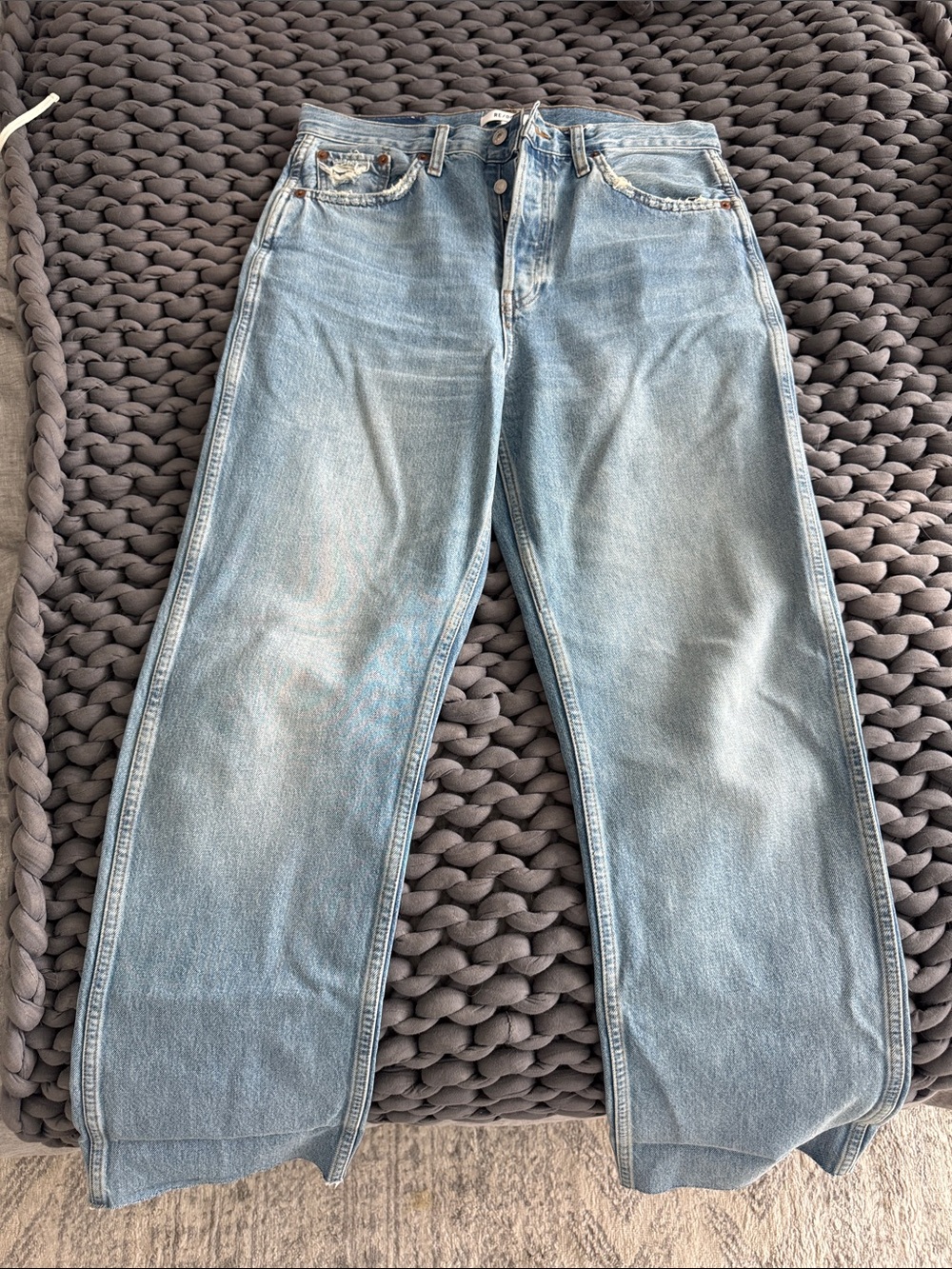 Re/Done 90'S High Rise Loose Denim Jeans In Worn Blue - 29" Waist